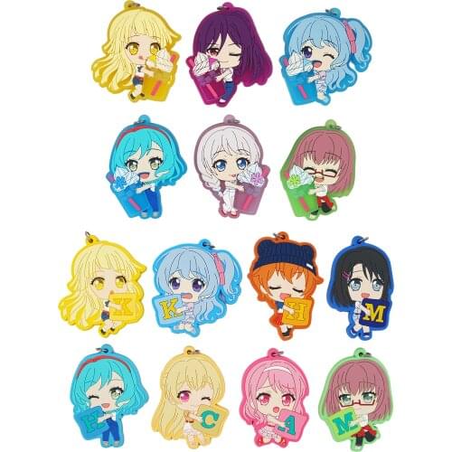 Bang Dream! HHW Afterglow P*P Anime Game Hikawa Hina Tsurumaki Kokoro Misaki Kanon Seta Kaoru Maruyama Aya Rubber Keychain