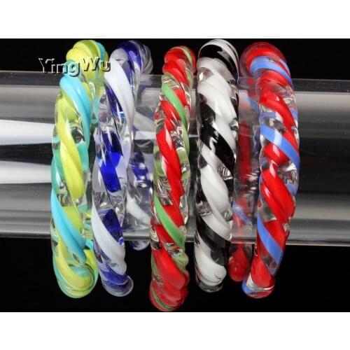 Yingwu 10pcs Wholesale Bohemian Styles Crystal Glass Bracelet Open Three-Dimensional Pattern Bracelets For Woman