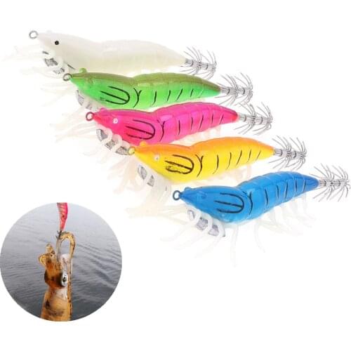 1 pc Squid Bait Hook 10cm 13g Luminous Shrimp Jig Fishing Lures Hooks for Fishing Squid Octopus Cuttlefish Lure