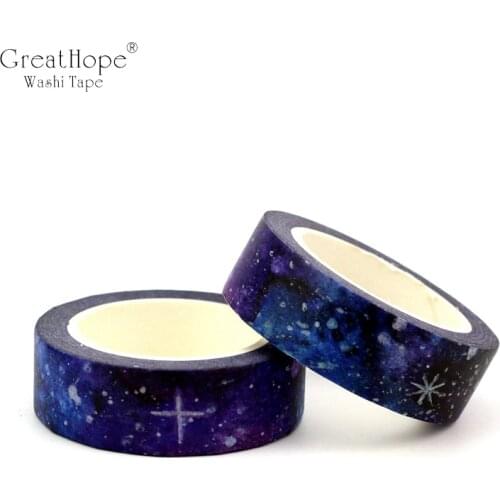 15mmx10m/pc Creative Dream Starry sky Universe Washi Tape Planet Decor Masking Tapes Great for Crafts Bujo Planner Scrapbooking
