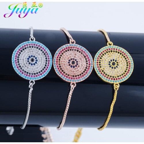 2018 Ali Moda Micro Pave Zircon Greek Evil Eye Charm Bracelets Adjustable Gold Chain Bracelets For Women Men Gift Jewelry