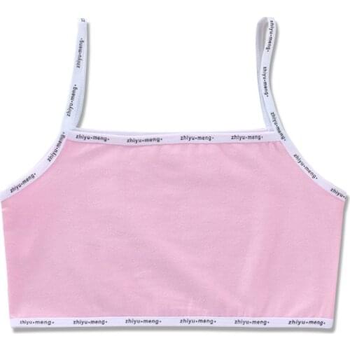 45BF 5pcs/lot Children Girl Bra 8-16 Years Cotton Teens Teenage Underwear Summer Kids Vest