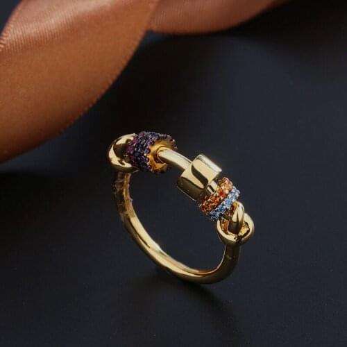 AAA+ Quality Vacuum Plating K Gold Pave Fancy CZ Stones Sliding Phalanx Circles Fashion Finger Knuckle Ring Women Casteт Jewelry