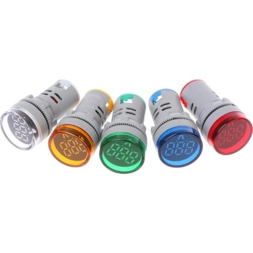 AC 60-500V 22mm Digital Voltmeter Voltage Gauge Monitor Indicator Signal Lights