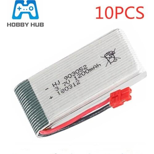 3.7V 1200mah Lipo Battery For Syma X5HC X5HW RC Quadcopter Spare Parts 3.7V Battery RC Camera Drone Accessories 10pcs/lot 903052