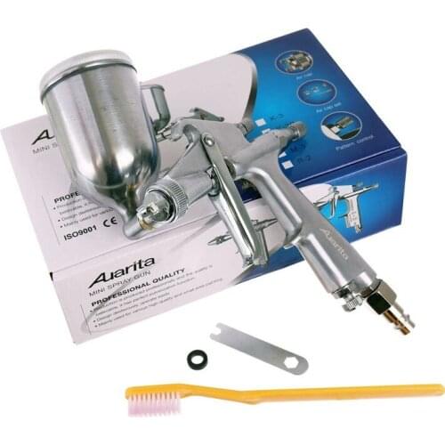 Auarita F-3 HVLP Air Spray Gun Car Finish Painting 1.0mm 1.0mm Nozzle 125cc Cup Gravity Automotive Finishing Coat Surface Paint