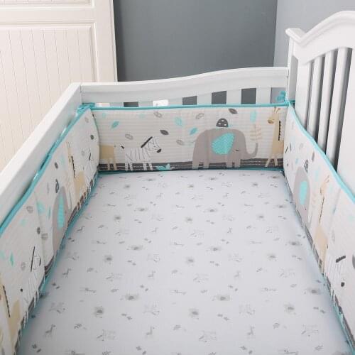 4pcs Baby Crib Bumper Cotton Thicken Crib Around Cushion Cot Protector Pillows Newborns Room Bedding Decor Room Decoration