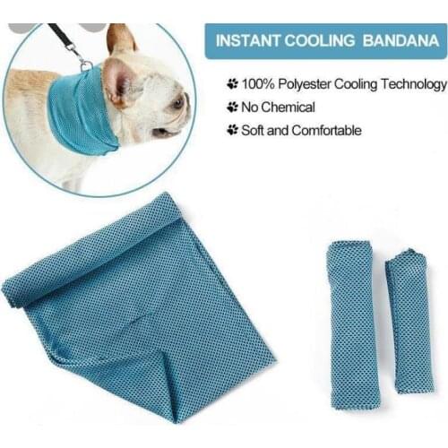 Ice Cooling Towel Bandana For Pet Dog Cat Scarf Summer Breathable Cooling Towel Wrap Blue Bows Accessories In Retail Bag Pack SN