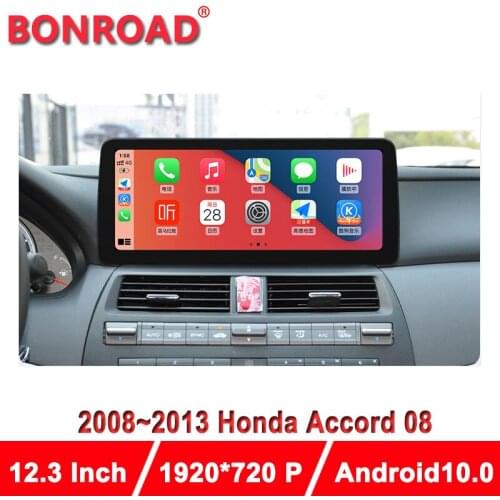 Bonroad 12.3'' Android 10 1920*720P Car Multimedia Player For Honda Accord 8 2008-2013 Car Radio GPS Navigation DSP 2Din DVD