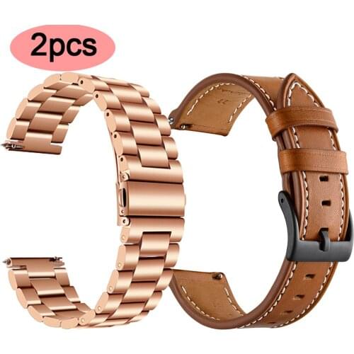 For samsung galaxy watch active2 40mm 44mm band 20mm Stainless Steel with nylon Strap Bracelet for for Forerunner 245 wristband