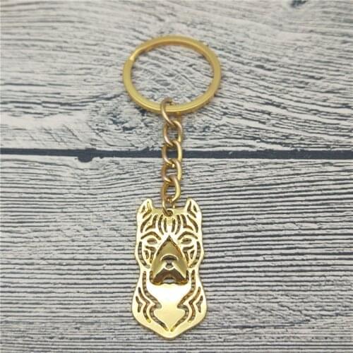 American Staffordshire Terrier Key Chains Fashion Pet Dog Jewellery Amstaff Car Keychain Bag Keyring For Women Men