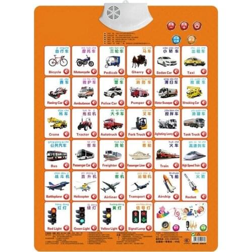 Traffic Light Vehicle Card Book Baby Sound Wall Chart Early Educational Enlightenment Electronic Learning Machine Toys For Kid