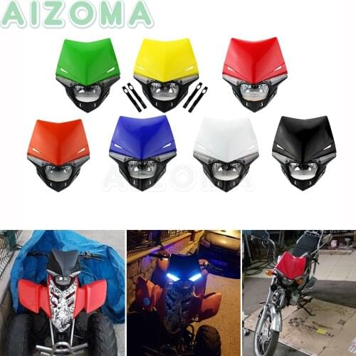Dual Sport Motorcycle Head Light H4 Bulb Supermoto Dirt Bike Headlight for SUZUZKI HONDA YAMAHA WRF250 WR426F MX Enduro Motocros