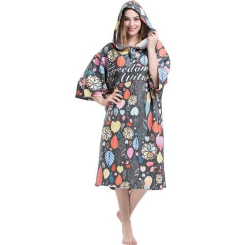 Leaves Printing Changing Robe Bath Towel Fashion Outdoor Adult Hooded Beach Towel Poncho Movemen Women Man Bathrobe Towels LST