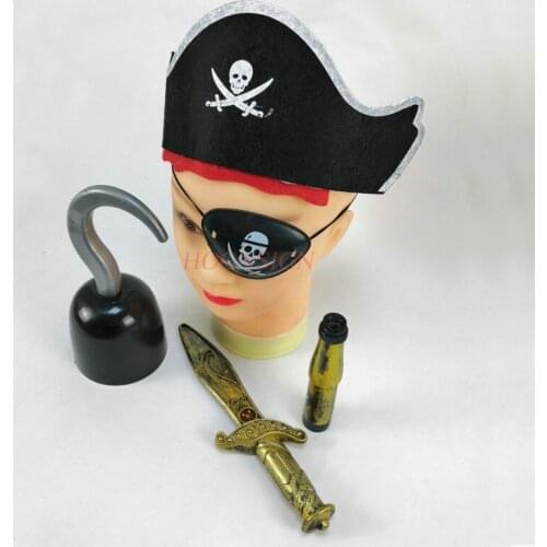 Toy Pirate Weapon Cap Pirate Hat Pirate Blindfold Pirate Dress Pirate Hat Halloween Masquerade 2021