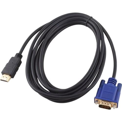 1.8M HDMI To VGA Cable male to male Video Adapter For HDTV HD Player HDMI Computer cables Free shipping