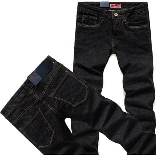 Stretch Men Business Jeans Classic Male Jeans Plus Size Baggy Straight Men Denim Pants Cotton Black Biker Jeans Male