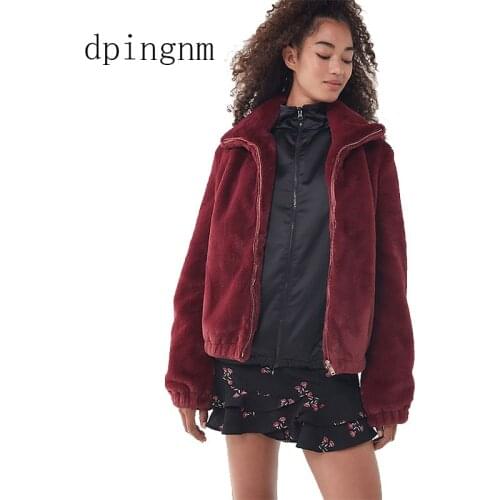 Jacket Warm Artificial Warm Regular Fashion Lamb Outwear Buckskin Women Casual Fit Thick Patchwork Hair New Thick