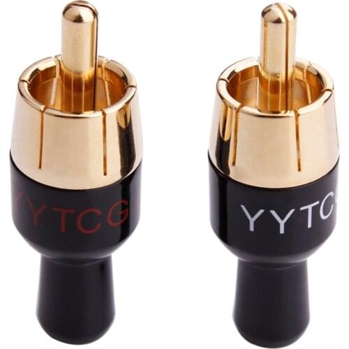 RCA Plug Connector Male Speaker Connectors for 4mm Audio Cable Male Plugs Copper Solder Wire Adapter For Amplifier Mixer Sound