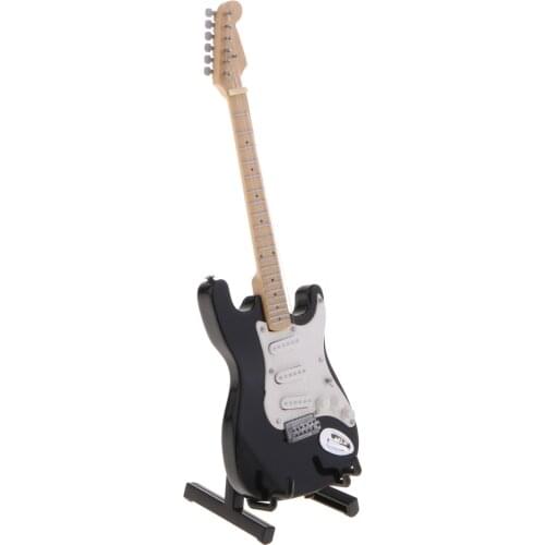 Miniature wooden guitar with stand musical instrument model kit