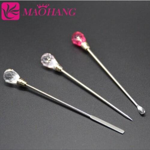 MAOHANG 3PCS/LOT Nail Art Stirring Rod Tool Gem Decorated Gel Stirrer Glitter Acrylic Powder Liquid spoon Dotting pen Nail Paint