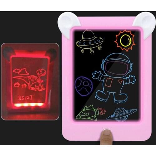 New 3D Magic Drawing Pad LED Writing Board For Plastic Creative Art Magic Board With Pen Brush Children Clipboard Gift