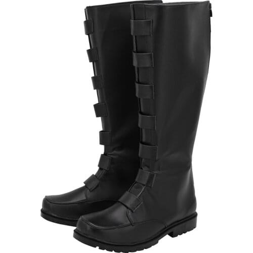 Star Cosplay Shoes Boots Jedi Master Qui Gon jinn Cosplay Adult Black Boots Halloween Costume Custom Made