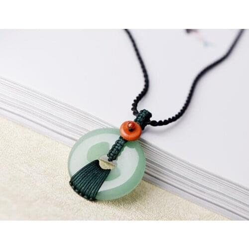 Charm Dongling jadees pendant safety buckle bone chain art small fresh fashion simple short necklace