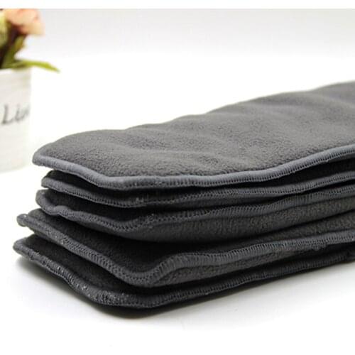 One Pcs 4 Layer Bamboo Charcoal Insert Washable Diaper Boosters Liners For Pocket Cloth Nappy Diaper