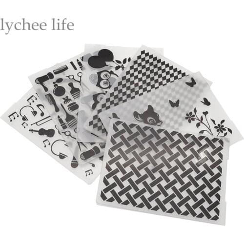 Lychee Life 1pc Plastic Embossing Folder For Scrapbook DIY Album Card Tool Plastic Template Stamp Butterfly Guitar Owl Pattern