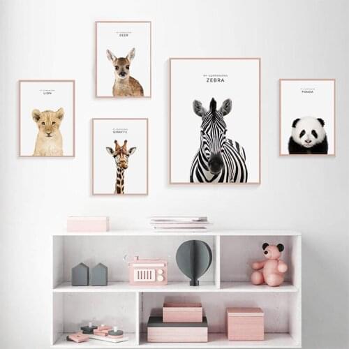 WTQ Animal Poster Canvas Painting Children Bedroom Cute Panda Koala Zebra Wall Decor Wall Art Picture Room Decor Home Decor