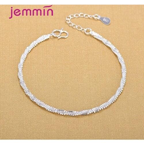 Simple Style Women New Fashion Bracelet Jewelry Genuine 925 Sterling Silver Hemp Rope Bracelet For Women Girls Jewelry Accessory