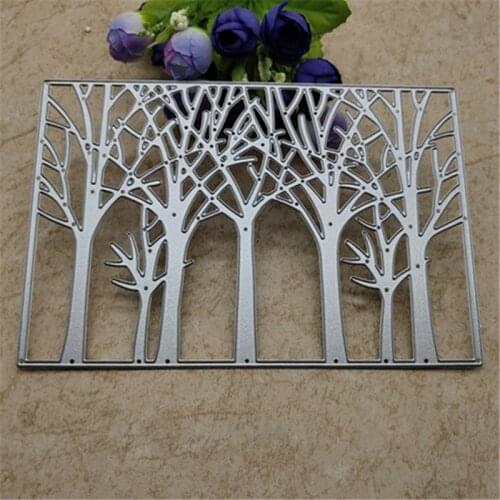 Tree Rectangle Metal Cutting Die Stencils for DIY Scrapbooking Album Decorative Embossing Handmade Paper Cards Gift