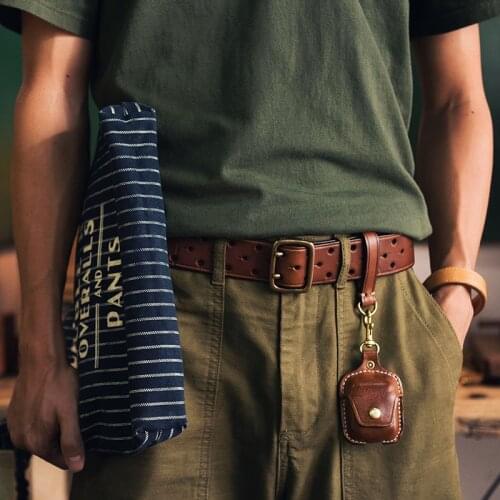 Double-Pin Brass Buckle Mens Luxury Fashion Belt Retro First Layer Pure Cowhide Jeans with Genuine Leather Stylish Men Belts