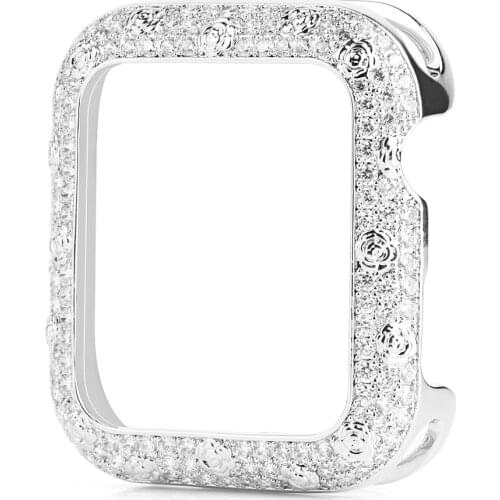 Fashion Carved Metal Bumper for Apple Watch SE Case Series 6 5 4 3 Women Protective Cover 40mm 44mm 38mm 42mm for iWatch Shell