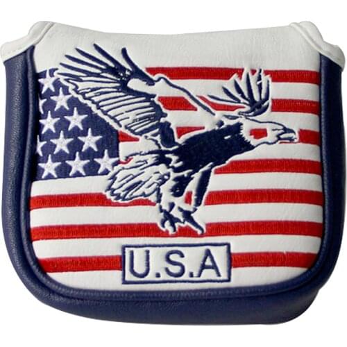 USA Stars and Stripes Square Mallet Shaped Magnetic Closure Golf Putter Head Cover for Men Women Golfer Gift