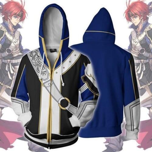 Game Fire Emblem Robin Sweatshirts Zipper Jacket Coat for Womens Mens Tops Daily Wear Costume Cosplay Hoodie Hip Hop Tops Wear