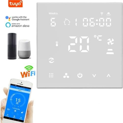 Tuya Smart Thermostat for Central Air Conditioner Fan Coil Units FCU Room Temperature Controller Cooling Heating Ventilation