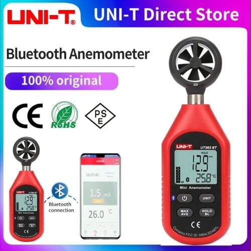 UNI-T UT363 Mini Anemometer Temperature Tester Maximum measured wind speed 0.1m/s Initial wind speed 30m/s UT363BT