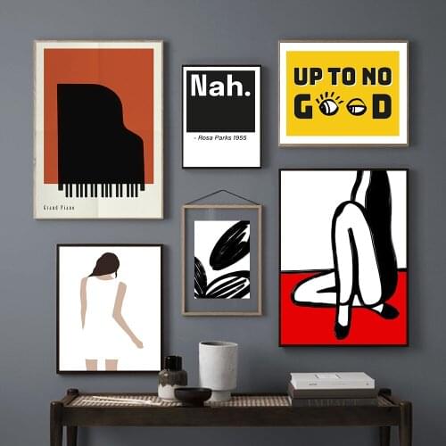 Vintage Grand Piano Girls Poster Music Canvas Painting Wall Art Pictures on Canvas for Living Room Retro Gallery Home Decor