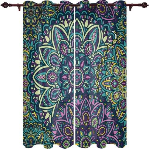 French Window Curtains Pattern Totem Retro Living Dining Room Kids Bedroom Screens Modern Luxury Home Decor Valance Curtains