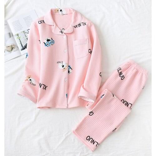 Parents and Children Winter Plus Size Family Christmas Pajamas Mom and Baby Long Sleeve Cotton Cartoon Fashion Family Clothing