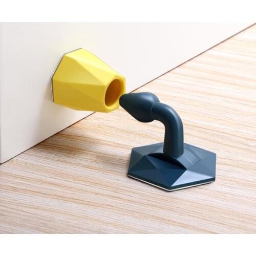1PC Silicone Door Stopper Household Adhesive Door Wall Buffer Practical Floor Protector Bracket Wall Anti-bump Protector Bumper