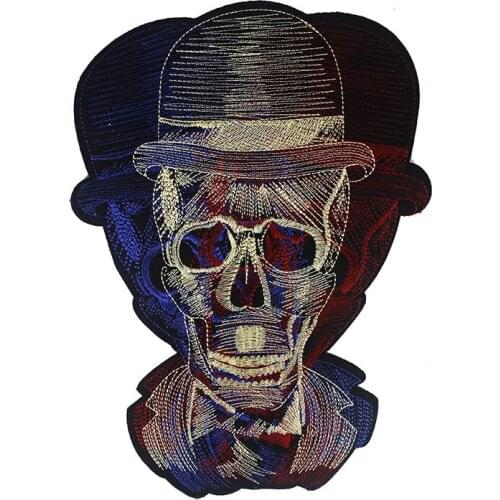 10pieces Skull Embroidery Applique Patches Sew on Lace Fabric Patches Embossed Craft Clothes Decorated Sewing Accessories TH366