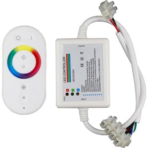 10PCS New RGB Touch Panel Controller DC 12-24V RF Wireless Remote Control for RGB LED Strip free shipping