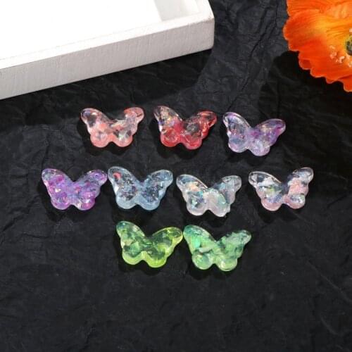 10pcs Spring and summer magic color sequins flower butterfly resin patch DIY handmade jewelry earrings accessories materials