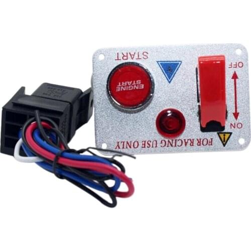 12V Racing Car Auto Ignition Switch Panel Engine Start LED Push Button Toggle Control Chassis Dome Fog Lamp