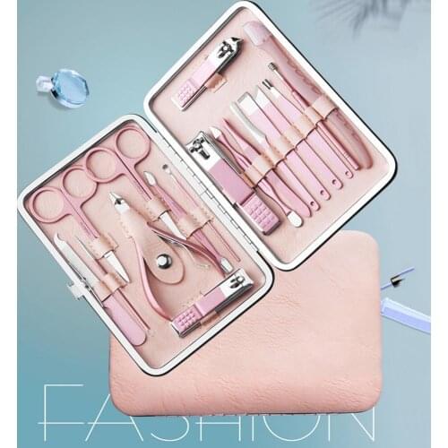 18/15/13/10Pcs Steel Nail Clipper Cutter File Ear Pick Manicure Pedicure Tools False Nail Tips Clipper Cutter Edge Trimmer