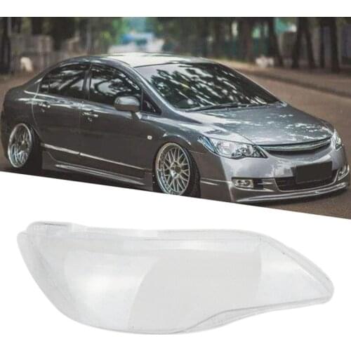 2 Pcs Car Front Right Left Side Headlight Clear Lens Lamp Shade Shell Cover for 2006 2007 2008 Honda Civic FD