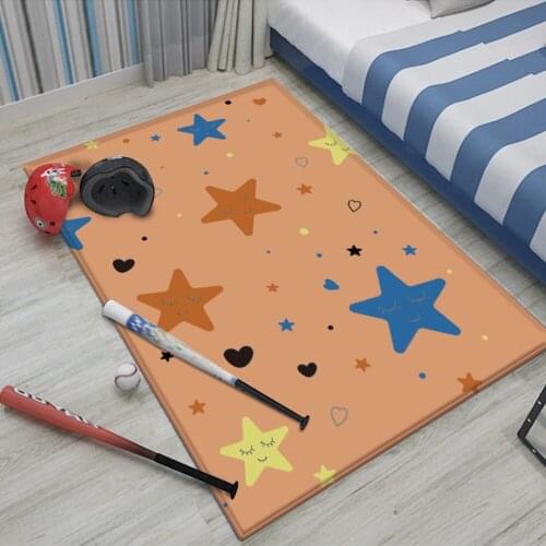 2022 Alfombra Rug Childrens Flannel Carpet Rug Colorful Stars Pattern Carpet For Baby Play Round Carpet In The Childrens Room